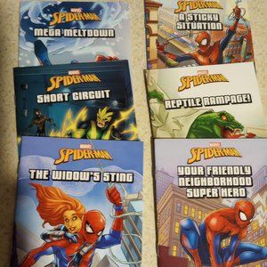 Marvel Spiderman 6 Little Soft Cover Books For Children 5-9 Years, EUC